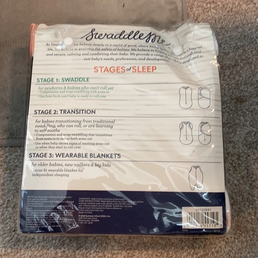 Swaddle me set of three baby wrap size 1 new